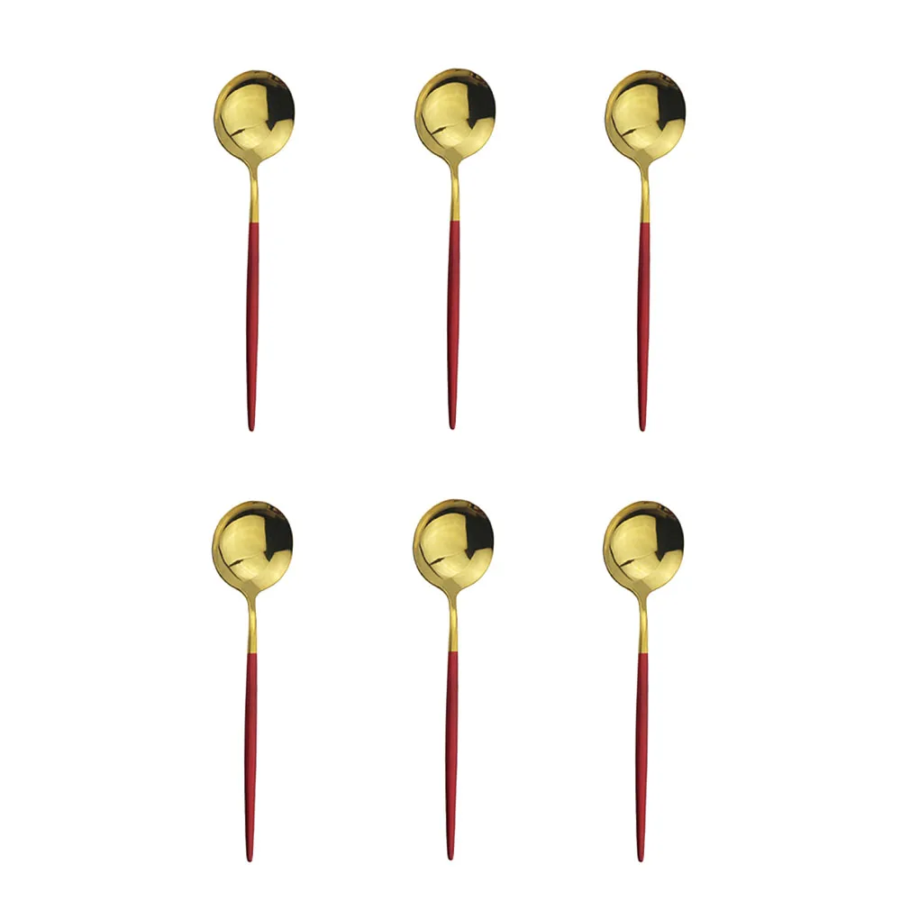 6Pcs Red Gold