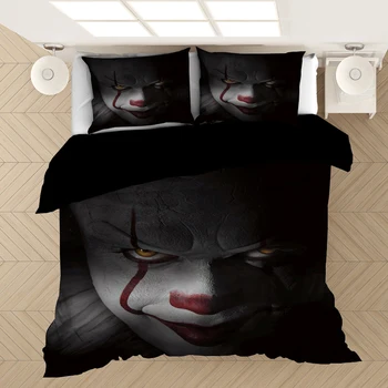 

Stephen King's It 3D Bedding Set Duvet Covers Horror Movie Clown Series Comforter Bedding Sets Bedclothes Bed Linen(NO Sheet)