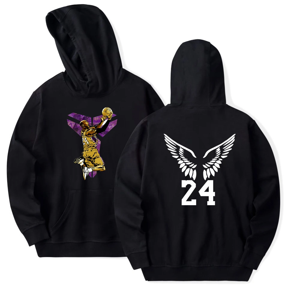 Черная толстовка с капюшоном Mamba R. I. P. MAMBA Kobe толстовки крыльями NO.24 для