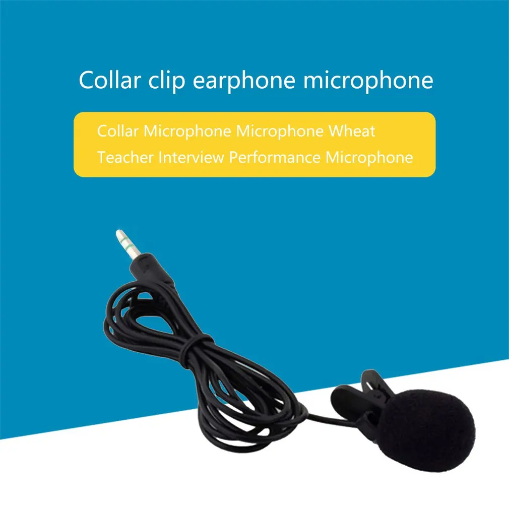 3.5mm Jack Handsfree Speeching Microphone External Clip-on Lapel Lavalier Teaching Phone Wired Condenser Mic For iPhone PC