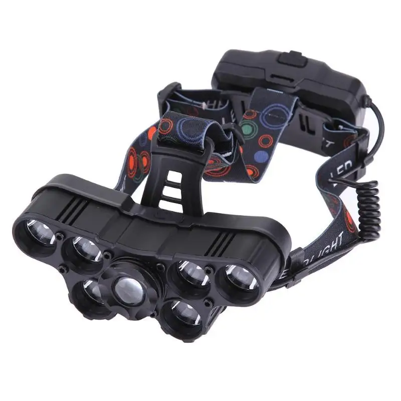 Telescopic focusing Usb зарядка Водонепроницаемый 7LED налобный фонарь Открытый Кемпинг Рыбалка Фара - Испускаемый цвет: Telescopic focusing