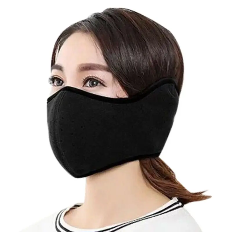 Теплая Флисовая велосипедная маска на половину лица, защитная маска для лица, Лыжный спорт, для улицы, зимняя теплая маска для шеи, защитный шарф