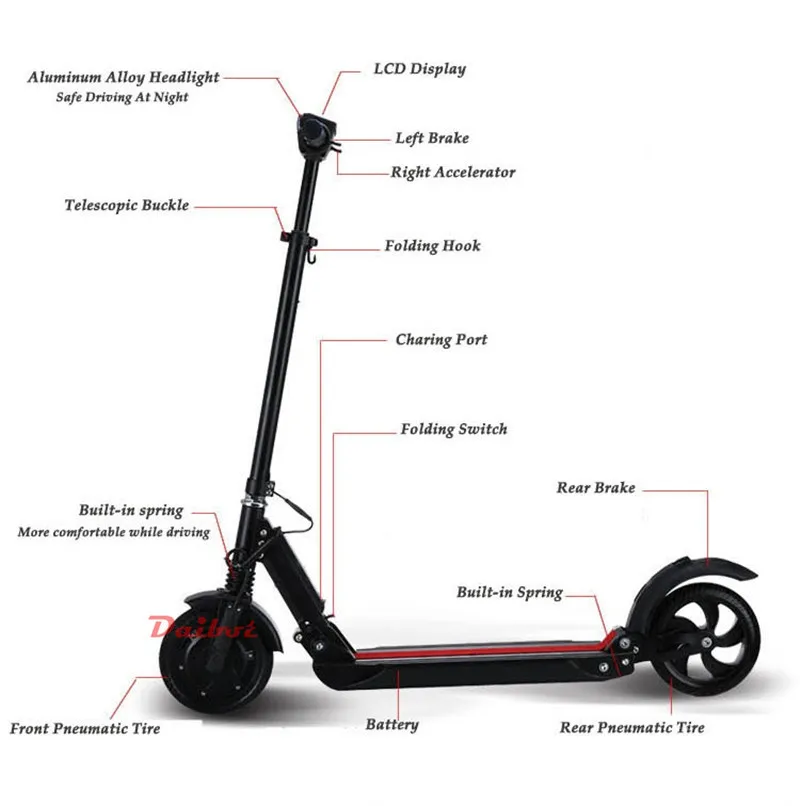 Daibot Electric Scooter For Adults Two Wheel Electric Scooters 8 Inch 36V Double Suspension Folding Electric Skateboard Scooter  (4)_