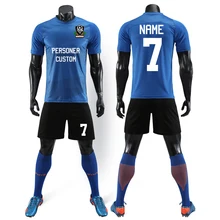 Пользовательский командный футбольный набор футбольные майки Futbal наборы Молодежная униформа для тренировок спортивный костюм спортивные костюмы с принтом колледж синий зеленый красный