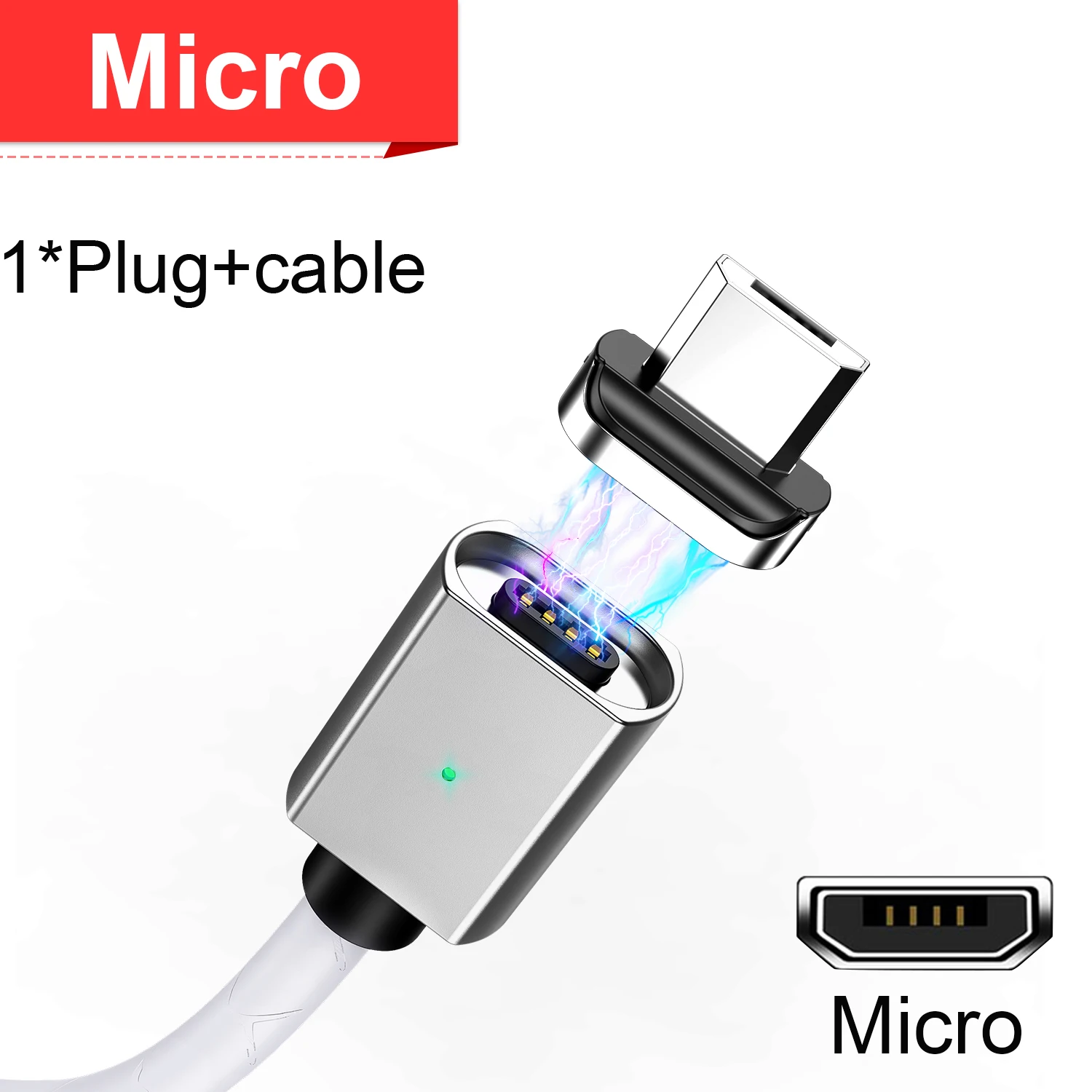 Магнитный Micro USB кабель Олаф 3А для быстрой зарядки iPhone samsung, кабель для передачи данных, магнитный кабель для зарядного устройства, USB кабель для мобильного телефона типа C - Цвет: micro usb silver