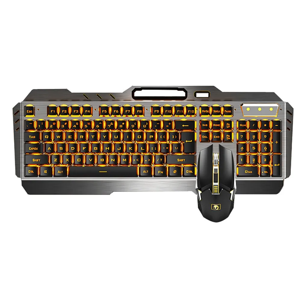

Wireless Keyboard and Mouse Set Mechanical USB Ergonomic Backlit Keyboard Gaming Keyboard and Mouse Set Combo Standard #D3