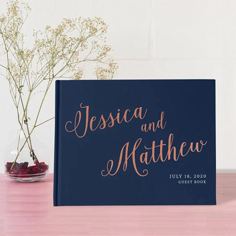 Personalizzato Blush Pink Baby Shower Libro Degli Ospiti Ragazza, Decorazioni Per Baby Shower In Oro Rosa, Oh Baby Shower Libro Con Copertina Rigida, 