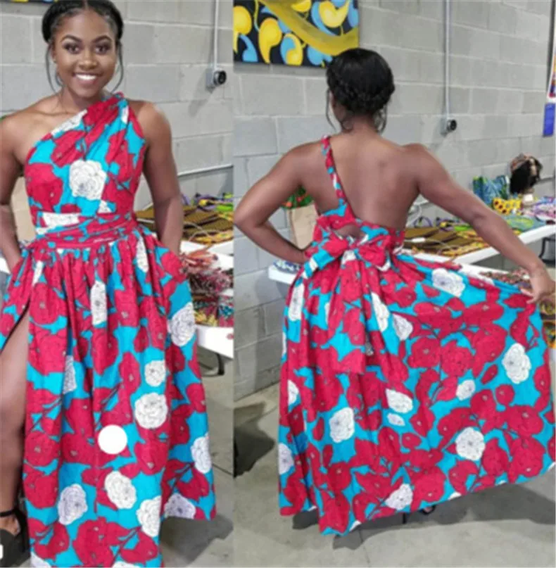 Longue robe africaine wax pour femmes 203