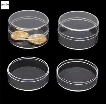

transparent clear plastic storage box flat round plastic PS box for jewerly Bracelet necklace display gift packaging box round