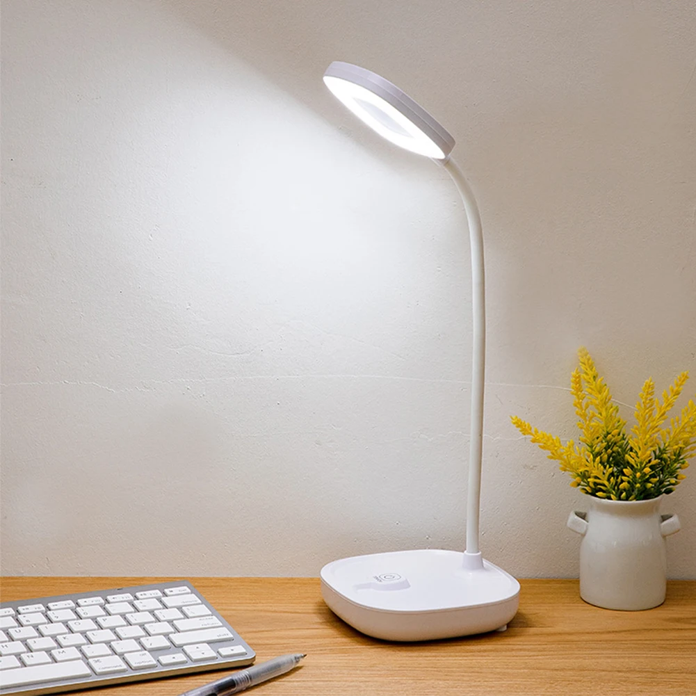 Touch Reading USB Charging Home Multifunction Children Desk Lamp Flexible Sensitive Portable Stable Study 360 Degree Rotation - Цвет корпуса: Белый