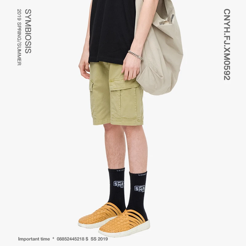 VIISHOW khaki Multi-pocket shorts men five trousers summer new male casual short trousers Men's Tooling shorts KD2201192