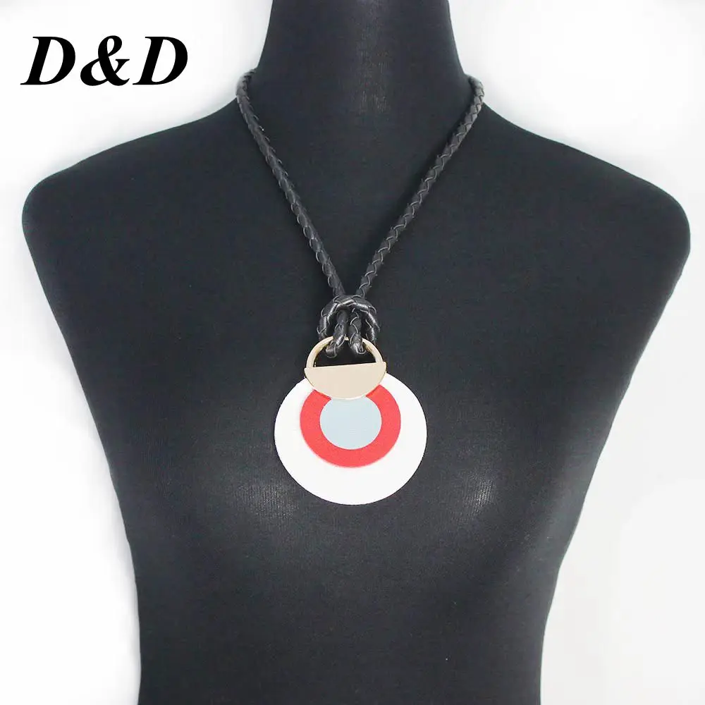 

D&D New Long Leather Necklace For Women Black Punk Vintage The Handmade Soft soft Leather Necklace is a Lucky Necklace