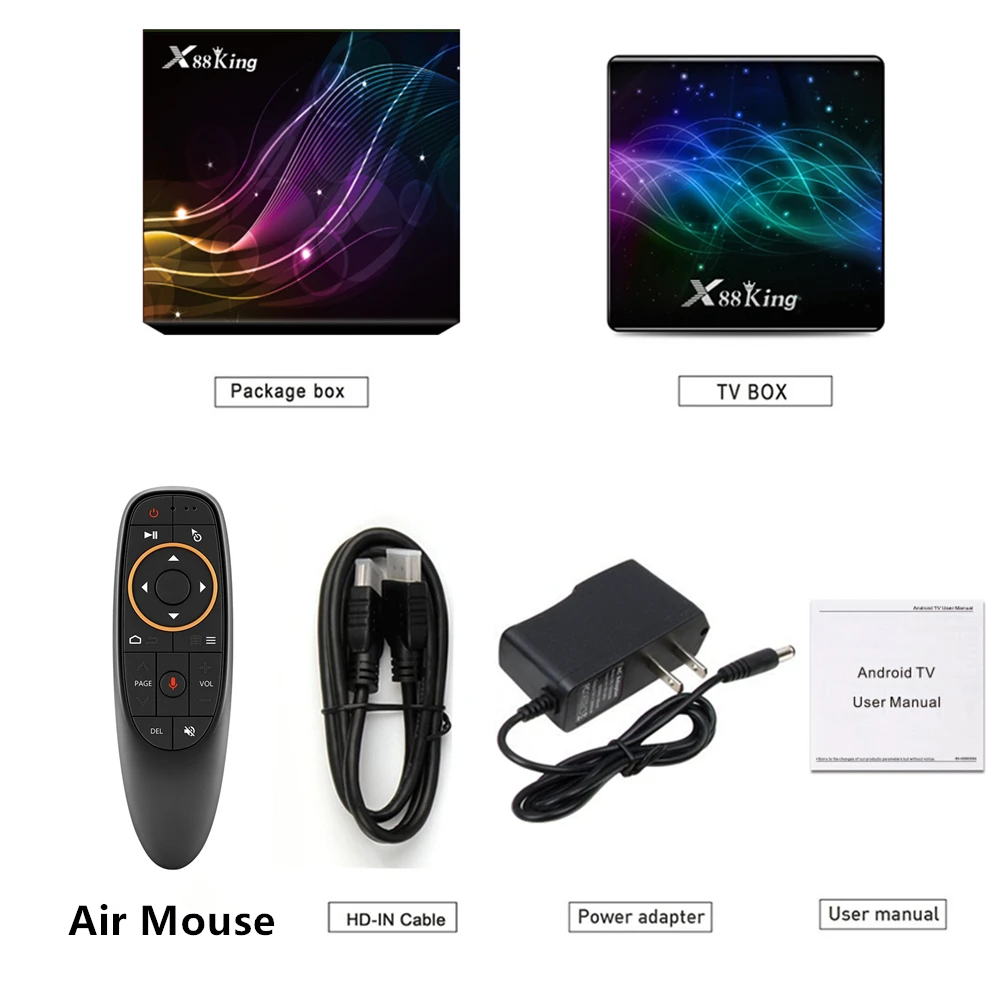X88 King Color G10S ТВ-приставка X88 King 4GB 128G Amlogic S922X Android 9,0 5G Dual Wifi BT5.0 1000M USB3.0 Youtube Netflix 4K Smart Mini PC tv BOX - Цвет: X88 King Color G10S