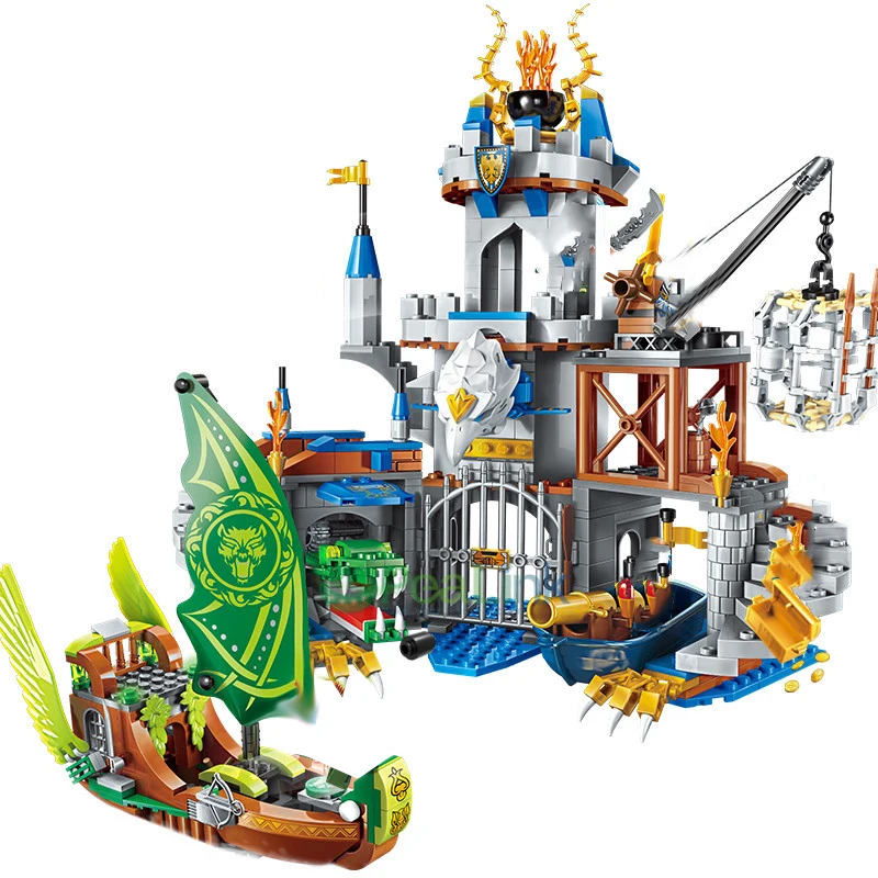

QWZ The War Of Glory Castle Knights Eagle Hawk Castle Legoes Building Blocks Set Bricks Model Kids Toys Gift Boys