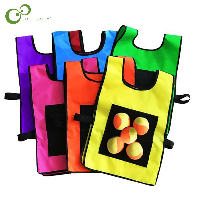 

1Set Game Props Vest Sticky Jersey Vest Game Vest Waistcoat With Sticky Ball Throwing Children Kids Outdoor Fun Sports Toy ZXH