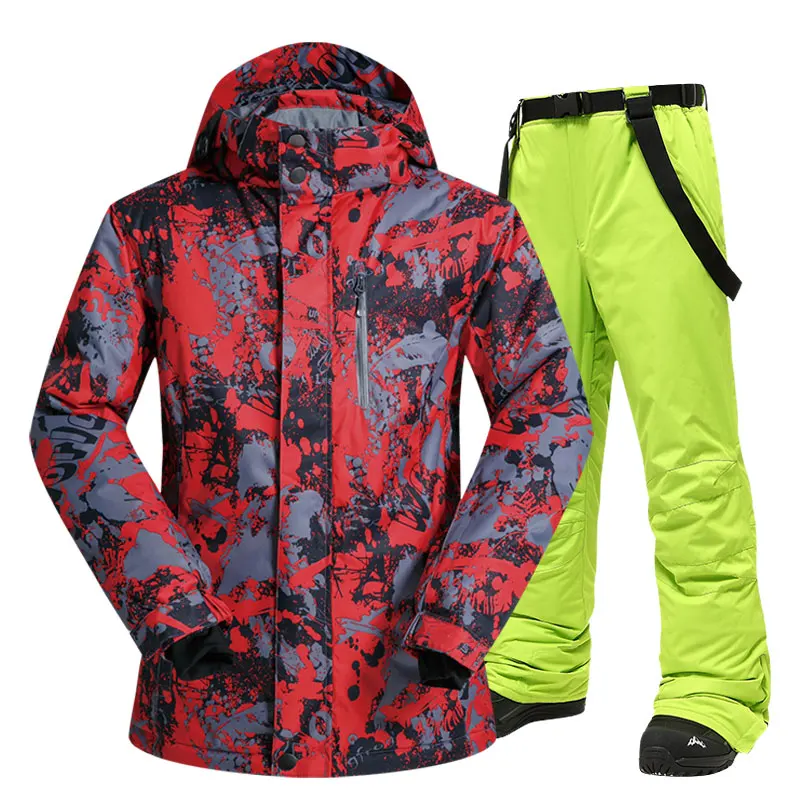 Men Ski Suit Winter Brands High Quality Windproof Waterproof Warmth Snow Jackets and Pants Men Skiing and Snowboarding Suits
