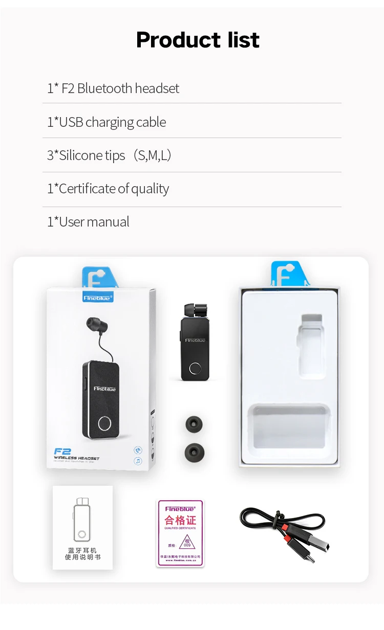 Новинка FineBlue F2 Беспроводная Bluetooth V5.0 Музыкальная гарнитура вибрирующий сигнал износ клип наушники для iOS Android смартфон