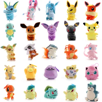 

25 Styles Pikachu Poliwag Bulbasaur Charmander Lapras Snorlax Stuffed Plush Toy Keychain Peluche Christmas Gift For Children