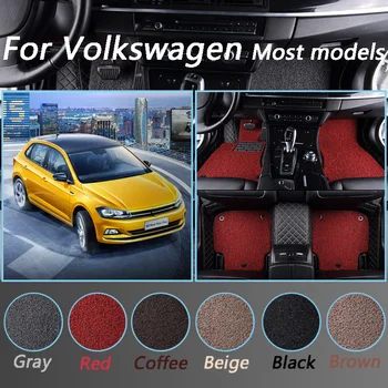

Leather Car Floor Mats For Volkswagen VW Scirocco Passat Touran Touareg EOS Tiguan Jetta Polo Wire Car Floor Mats