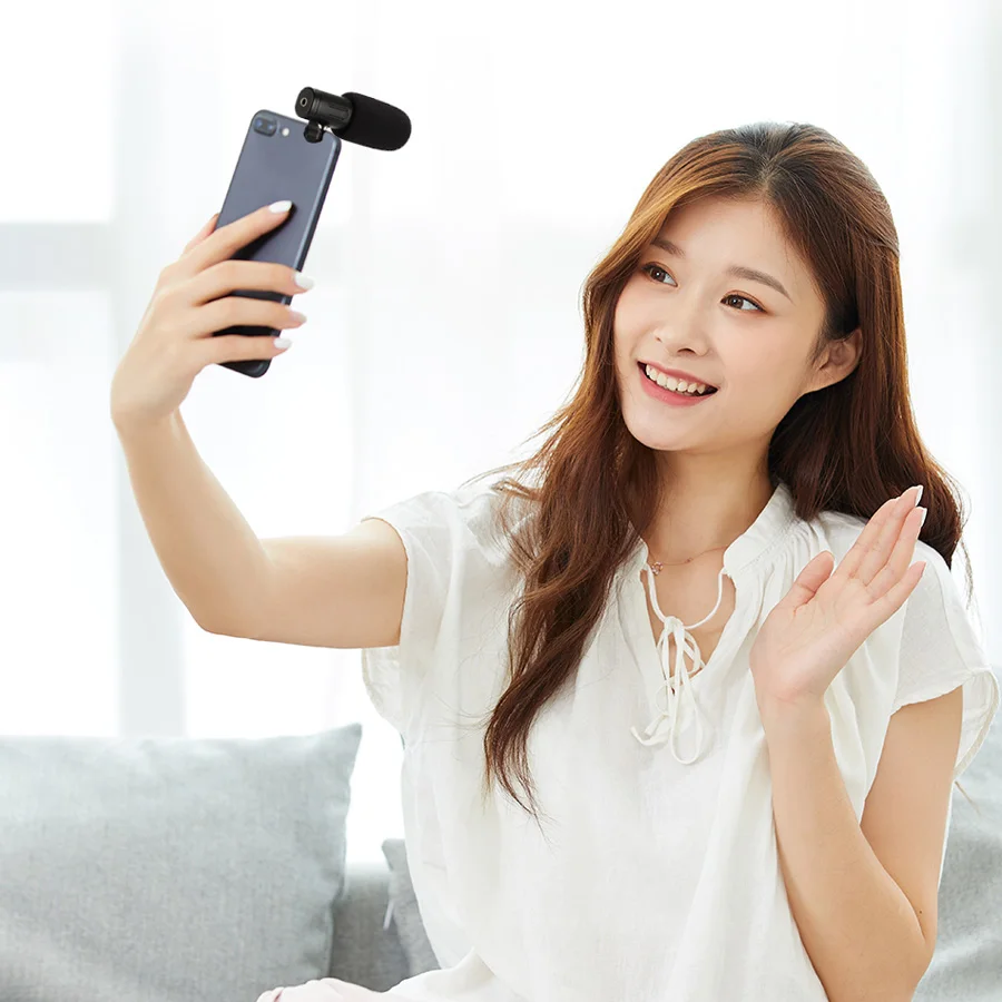 MIC-06 Phone Microphone Mini Portable 3.5mm Condenser Phone Video Camera Interview Mic Microphone With Muff For iPhone Samsung
