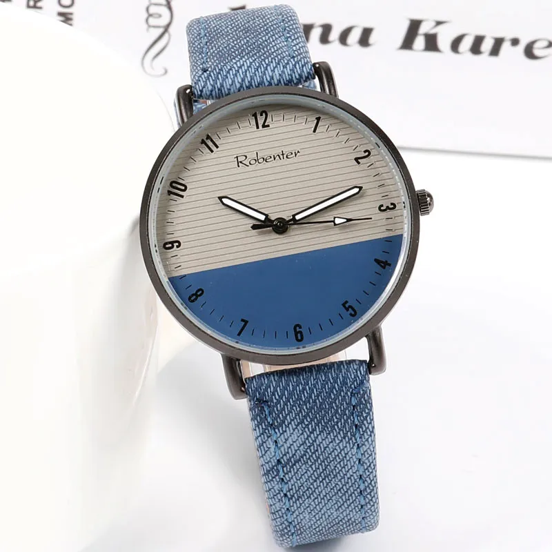 Blue Big Стиль, черные крутые женские часы для женщин, Топ бренд, Простые ретро мужские кожаные Наручные часы, модные часы для влюбленных, женские часы - Цвет: Blue Big