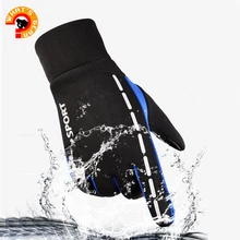 Зимние теплые перчатки, спортивные перчатки с сенсорным экраном для мужчин и женщин, водонепроницаемые перчатки для велоспорта/бега/пешего туризма