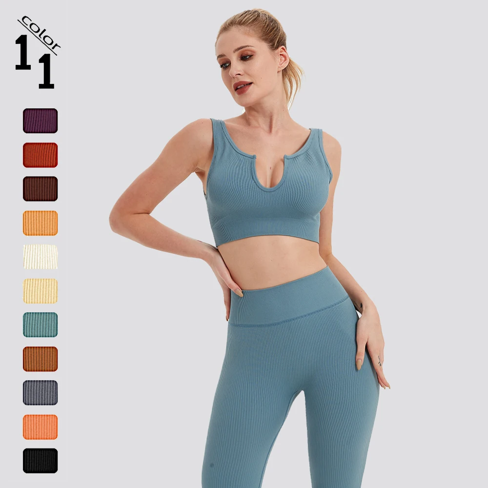 Seamless Sport Set Women Two Piece 2PCS Crop Top Bra Shorts Workout Outfit Fitness Wear Run Gym Suit Female Yoga Sets Clothes | Спорт и