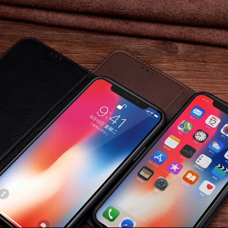 Чехол для телефона из натуральной кожи для iphone X, Xr, Xs, Max, 7, 8 Plus, все включено, анти-падение, бизнес, Воловья кожа, держатель, кожаный чехол