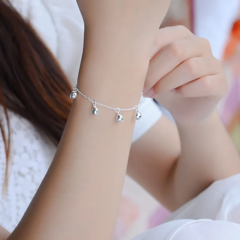 bracelet TJP прелестные колокольчики женские серебряные ювелирные изделия трендовые браслеты из стерлингового серебра 925 пробы для девушек вечерние женские свадебные браслеты - Окраска металла: bracelet