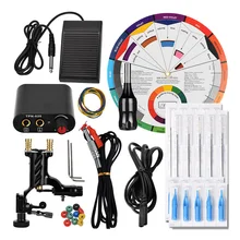 Набор для татуировки, обычная линия крючков, роторная машинка для татуировки, Набор цветных колесных упражнений, инструменты для татуировки, начинающих