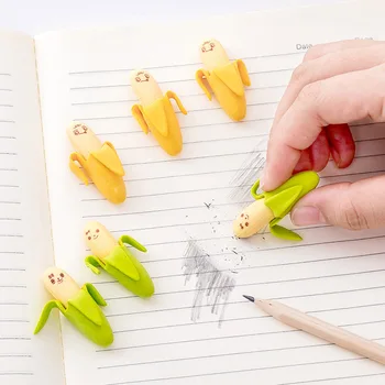 

2pcs Creative Banana Eraser Fruit Pencil Rubber Novelty Kids Student Learning school Supplies office stationery items