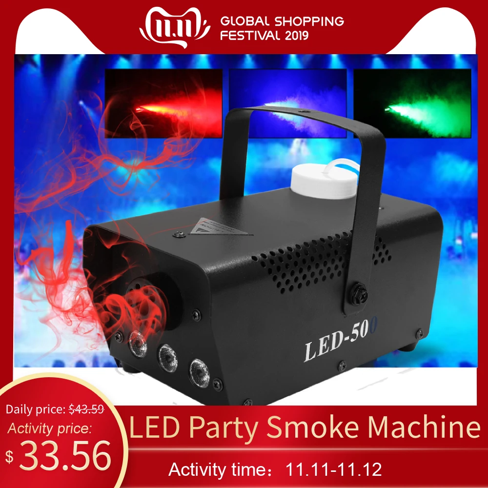 

500W LED Party Light Indoor Stage Light Smoke Machine DJ Disco Light With Remote Control For Home Party Wedding Celebration