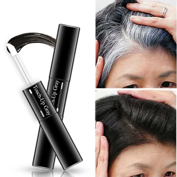 

Easy One-Time Hair Dye Pen Brush Instant Gray Root Coverage Hair Color White To Dark Brown Black 2 Brushes