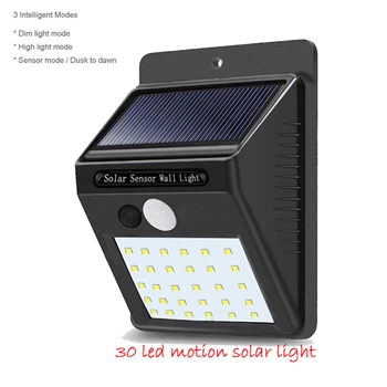

1-4Pcs 30 LEDs Solar Lights Outdoor PIR Motion Sensor Activated Separable Light for Garden Security Waterproof Wireless Wall Lam