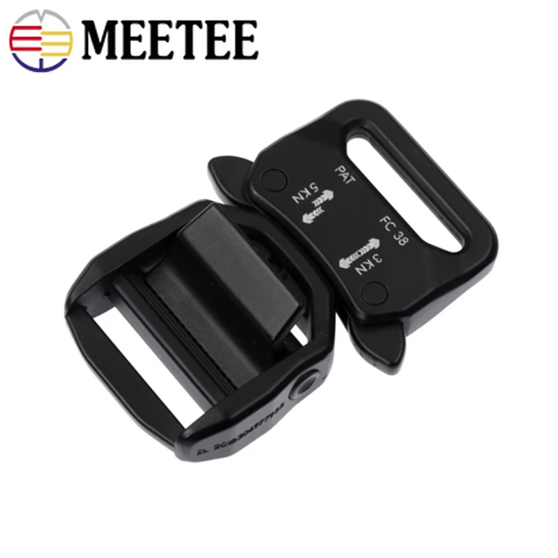 

Meetee 1pc/2pcs ID26mm Zinc Alloy Tactical Belt Buckle Head Adjustment Release Buckle DIY Belt Strap Snap Hook Clasp Accessories