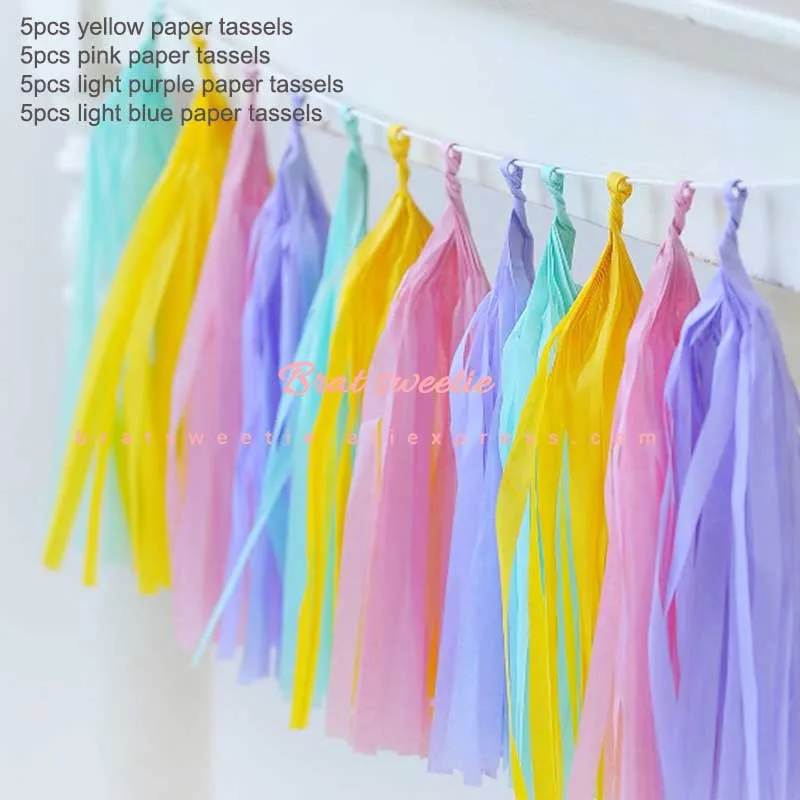20pc UNC papertassel Единорог Приглашения карты Единорог вечерние Happy День рождения детская комната аксессуары Дети сувениры пригласительных билетов с Конверты - Цвет: 20pc UNC papertassel