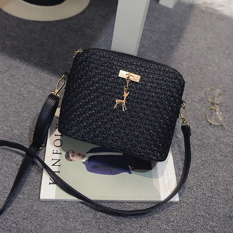 

2016 New Style Deer Female Shell Embossed Weaving Shoulder Bag