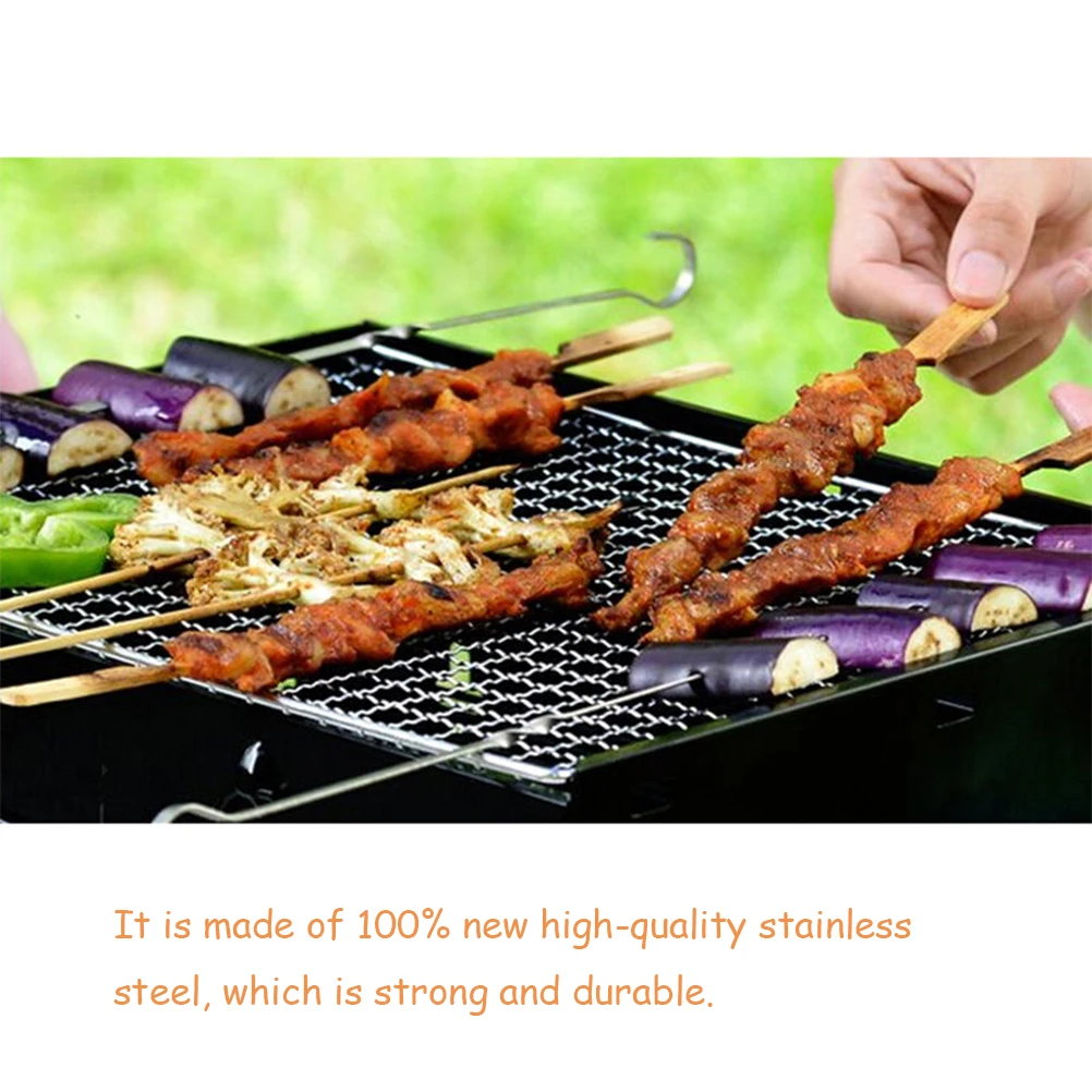 2pcs/pack Non-stick Mesh Grill Mats Back Grids for Grilling Meat Vegetable Seafood Stainless Steel reusable Grill Mesh Mats