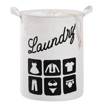 

Large Cotton Linen Laundry Storage Basket Dirty Clothes Toys Organizer Barrel Home Storage Basket for Toys Underwear Sundries