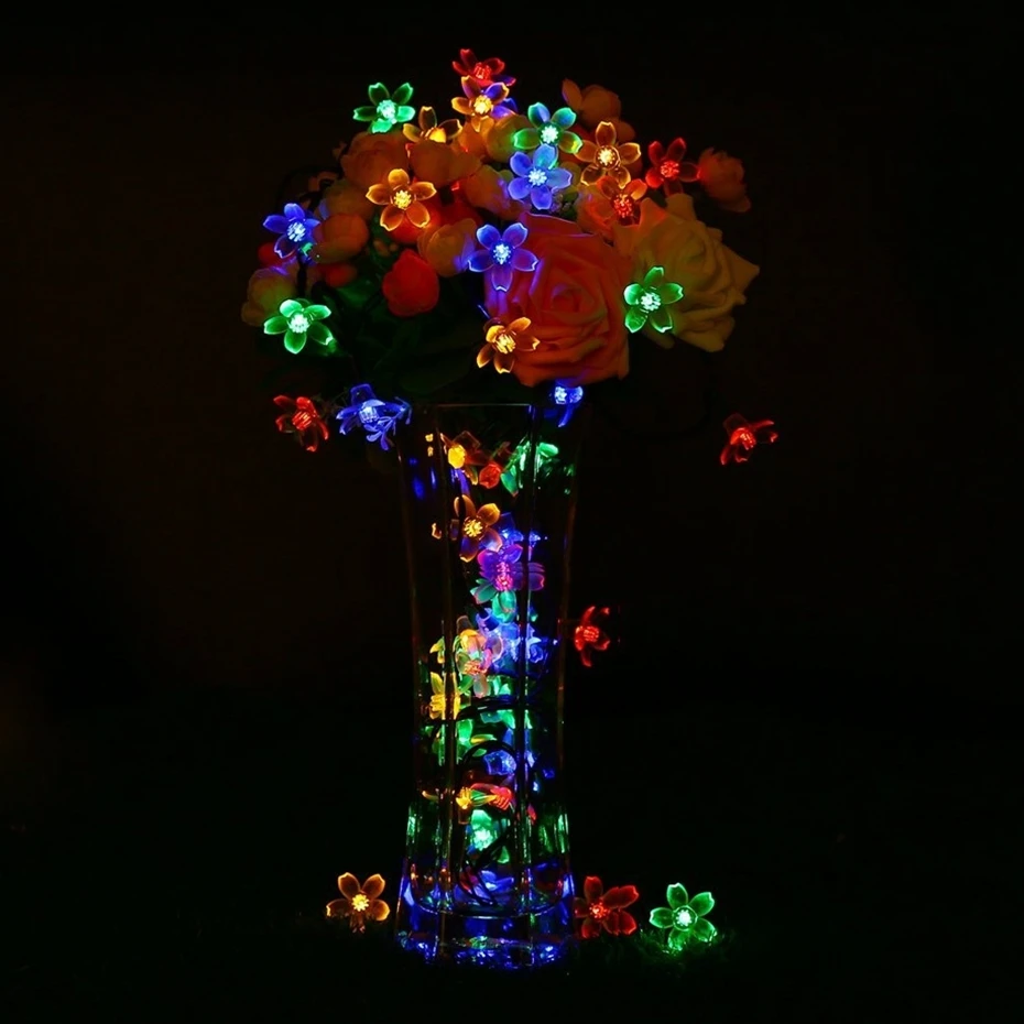 US $18.46 50 Led Solar Garden Light LED String Light Christmas Fairy Light Waterproof Flower Garland For Street Lawn Patio Decoration Lamp
