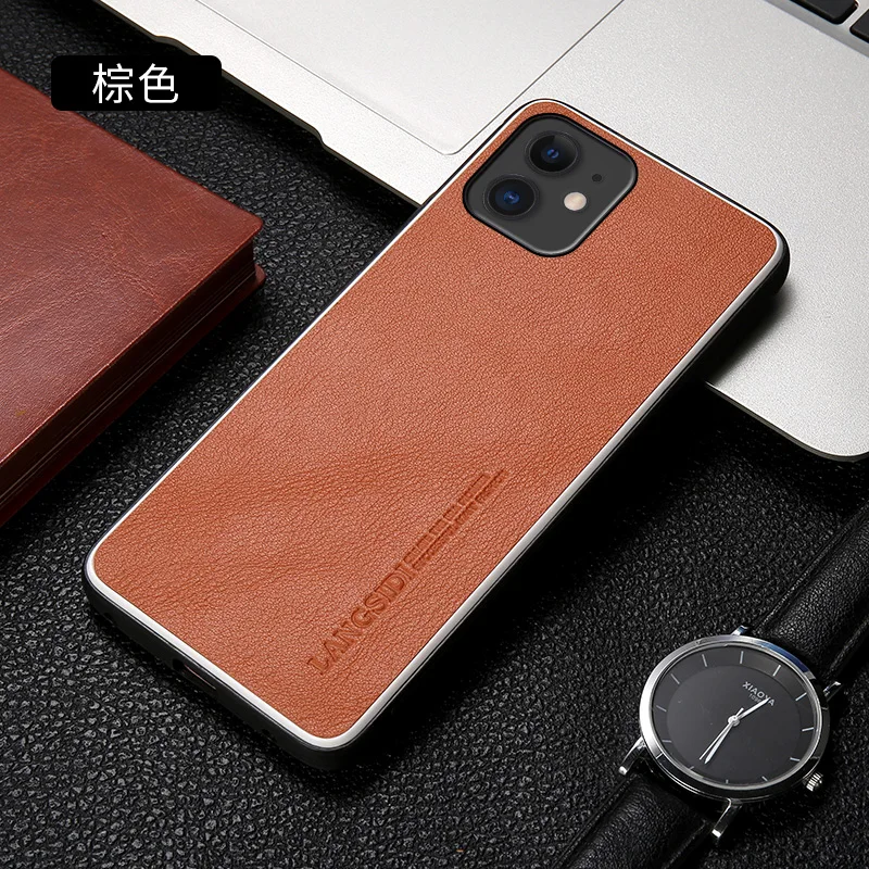 Чехол для телефона из натуральной кожи для iPhone 11 Pro 11 11 max 6 7 8 plus X XS XR XS max анти-осень мужской женский деловой кожаный чехол - Цвет: Bracket