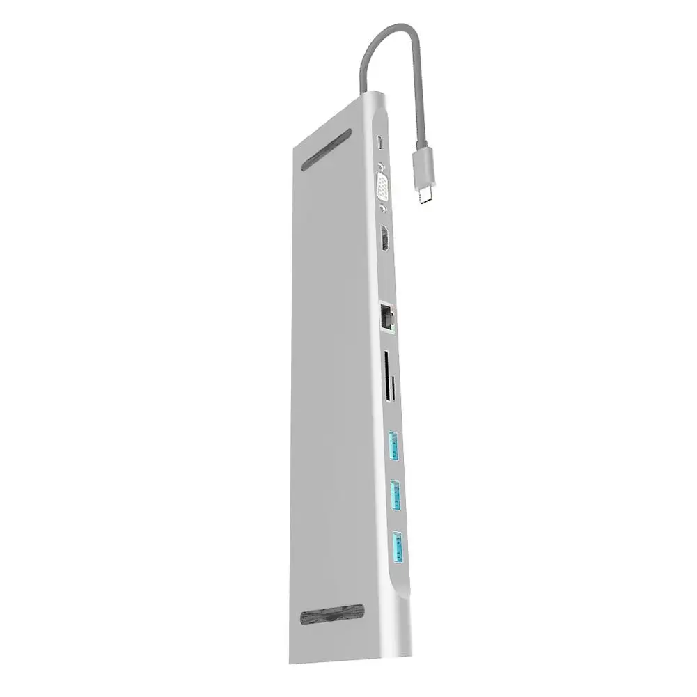 10 в 1 USB3.1 тип-c концентратор подставка для ноутбука концентраторы подходит HDMI 4 K/SD/TF кардридер/зарядка PD аудио для интерфейса 3,1 type C