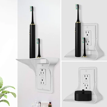 

Easy Install Outlet Shelf Multifunction Hardware Storage Stand Mobile Charging White Wall Mount Simple Power Perch Socket Rack