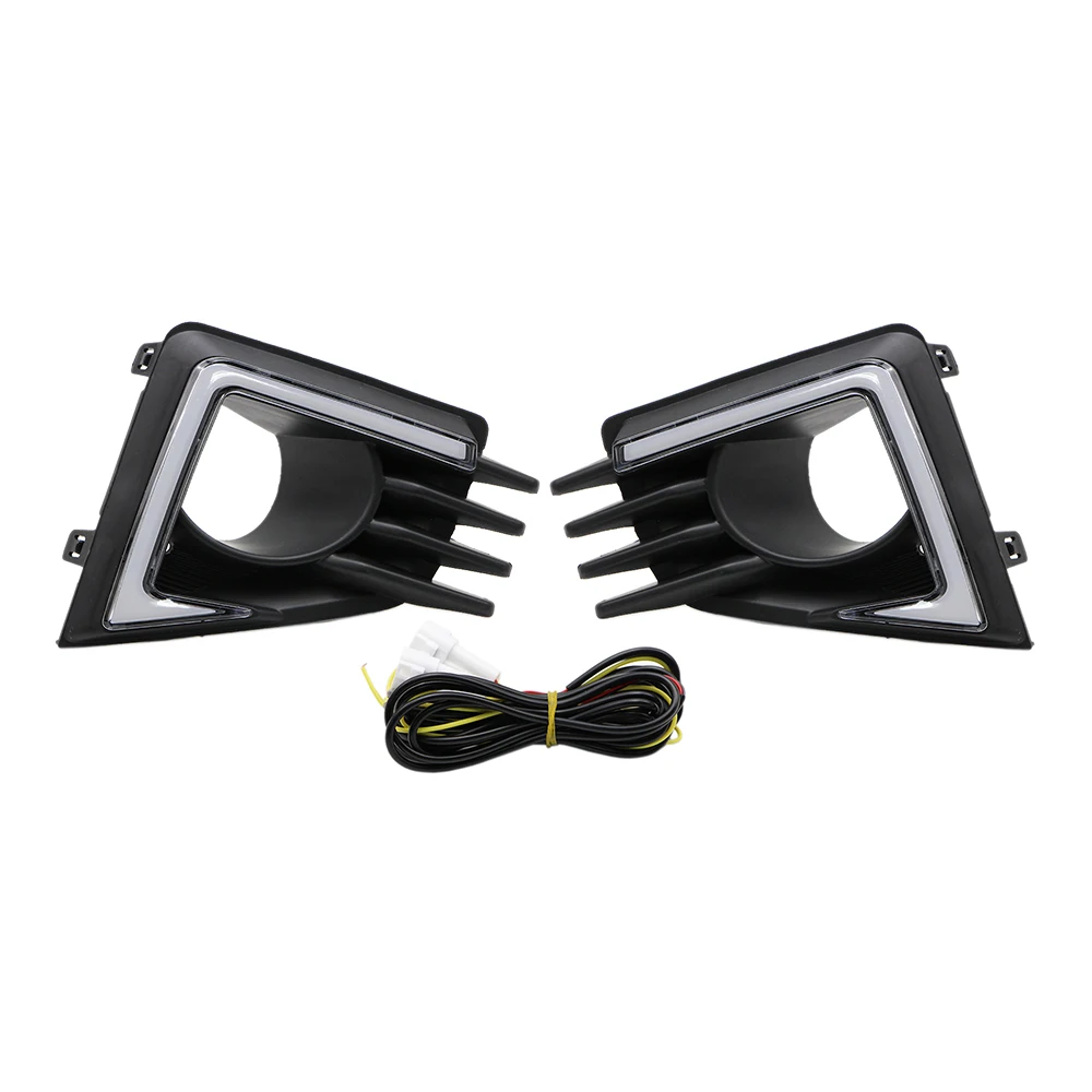 LED DRL Daytime Running Lights / Fog Lamps – Fits Mitsubishi Mirage & Attrage 2021–2022 (Black Housing, Clear Lens)
