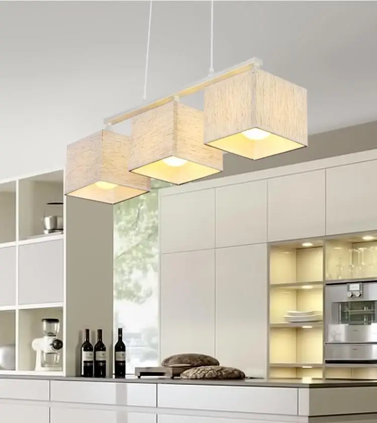 Nordic modern minimalist fabic lampshade pendant light for bedroom study living room lamp