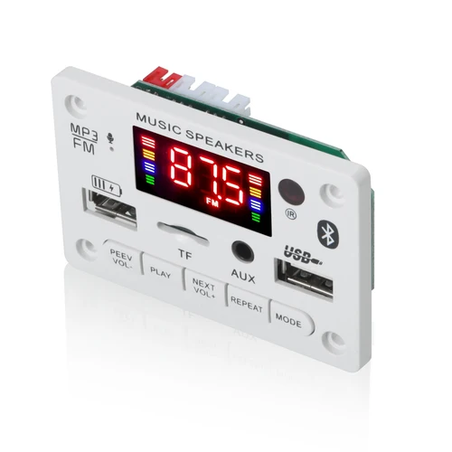 블루투스 5.0 MP3 디코딩 보드 모듈, 무선 자동차 USB MP3 플레이어, TF 카드 슬롯, USB FM, 마이크 핸즈프리 제어, 6V, 12V 3