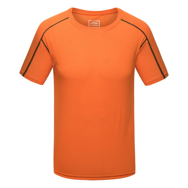 Быстросохнущая дышащая мужская и женская футболка для альпинизма, спорта на открытом воздухе, майка для бега, пешего туризма, футболка унисекс с круглым вырезом и коротким рукавом - Цвет: Orange men