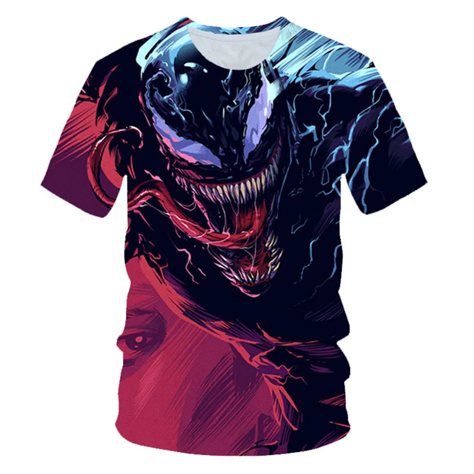 Летняя детская одежда новые Venom Marvel пленка футболка аниме детские 3D принтом Футболки для мальчиков и девочек, Повседневная рубашка футболки От 4 до 20 лет - Цвет: picture show PT-401