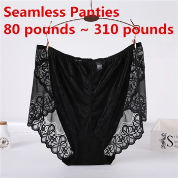 

Large Size High Waist Panties for Women Underwear Ladies Big Size Briefs Plus Size Transparent Sexy Lace Panties Female 5XL 6XL