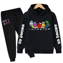 Ensemble de vêtements d'automne pour garçons de 4 à 14 ans, nouvelle mode décontractée, jeu de dessin animé entre nous, sweat + pantalon, costumes pour bébés 